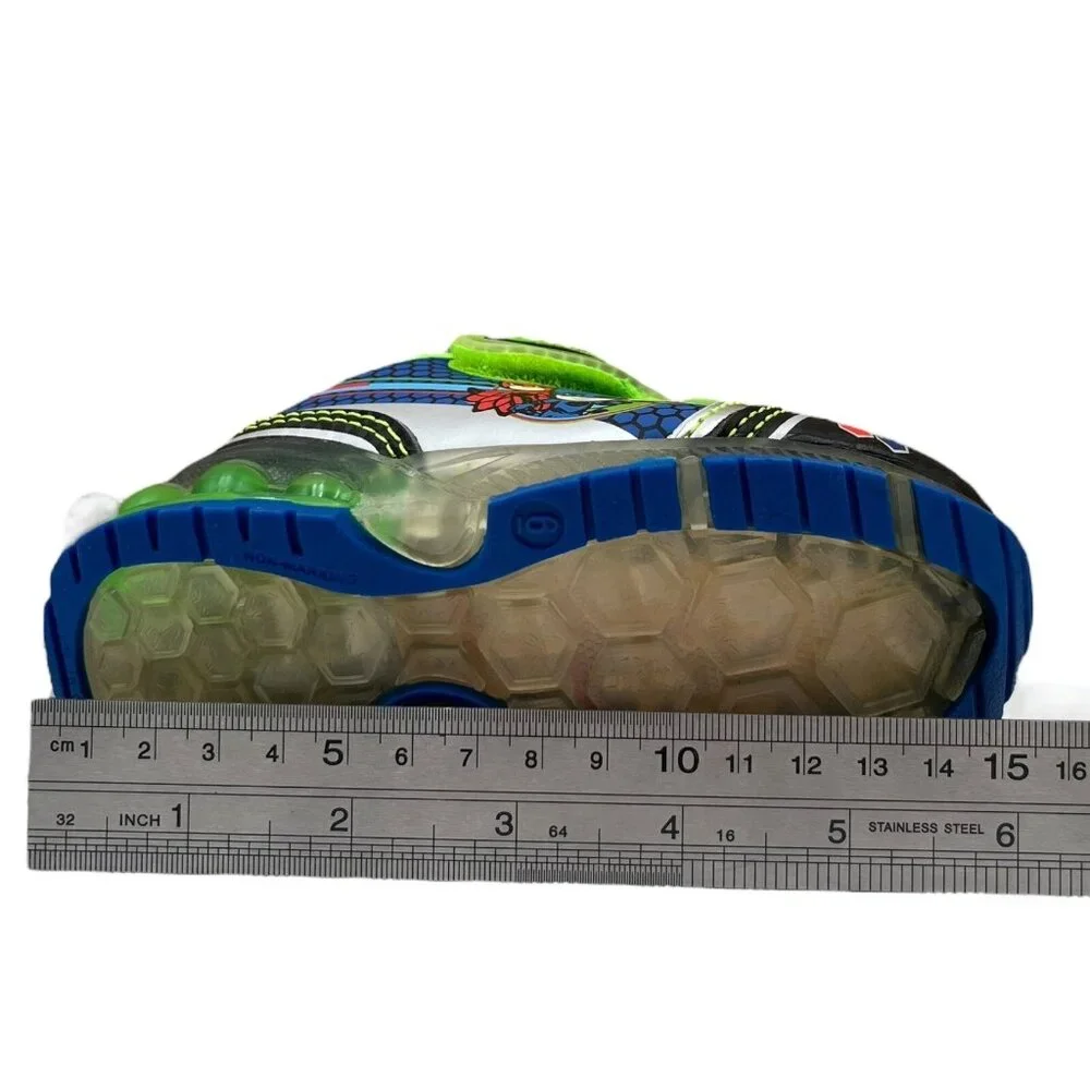 PJ Masks‎ Toddler Boy's Slip-on Sneakers Size 6 Black-Green-Blue Light-Up Shoes